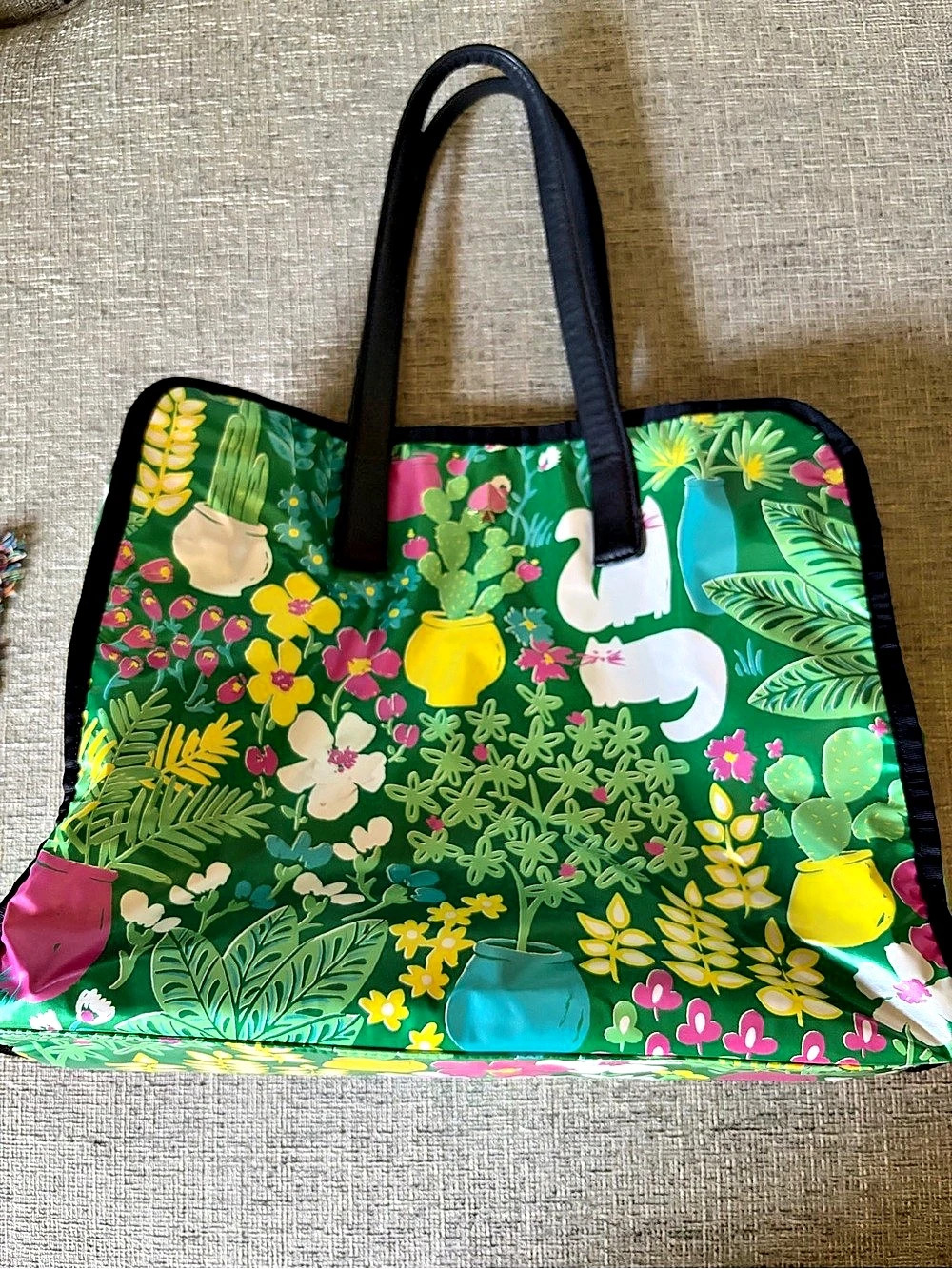 Kate Spade Floral Green & Pink Tote